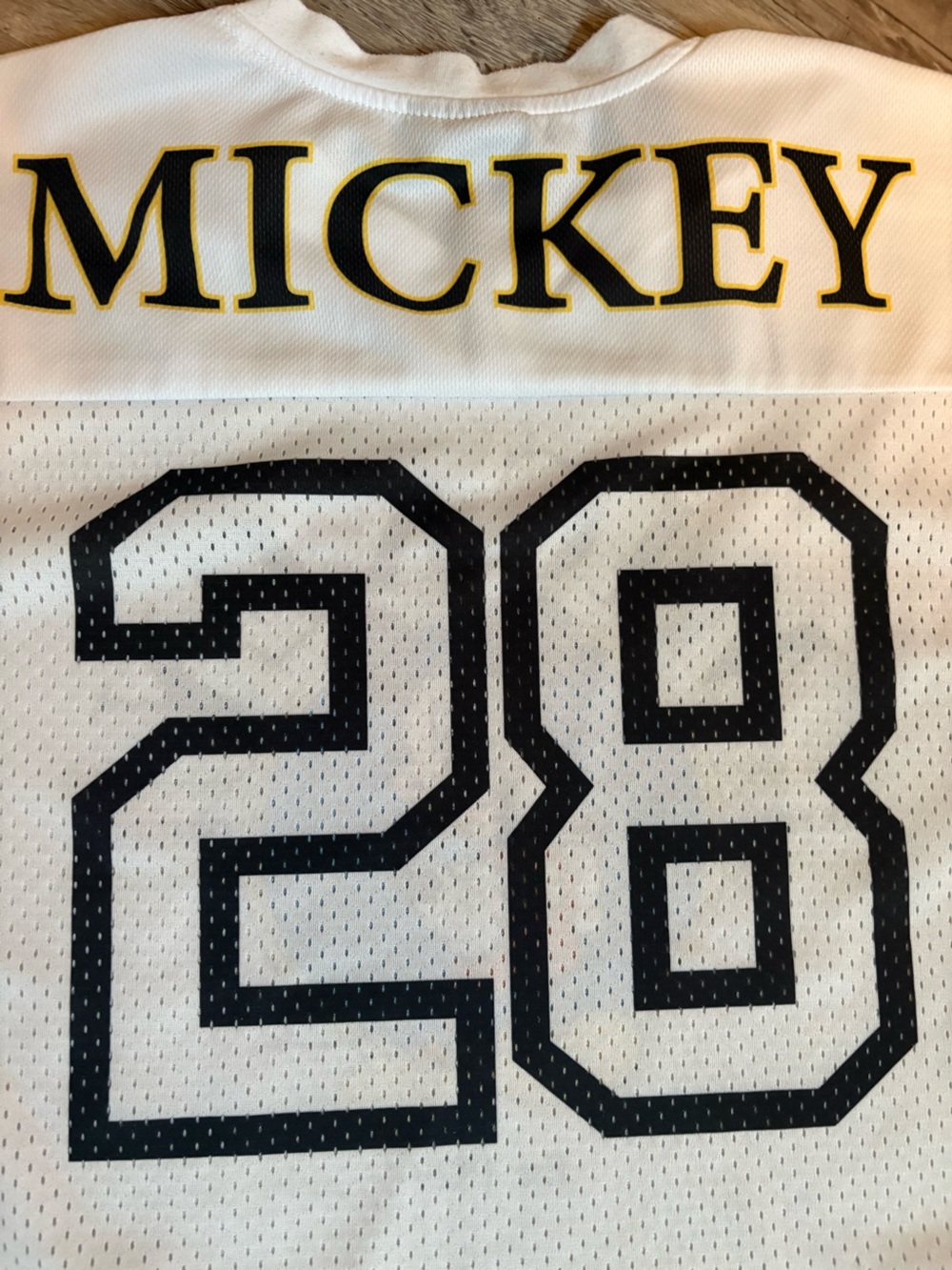 Disney Mickey Mouse Mesh Football Jersey Women’s White Crop Top Size S EUC - Picture 4 of 9